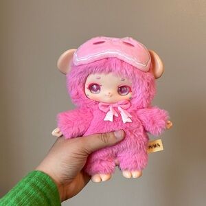Pink Plush Doll with Eye Mask